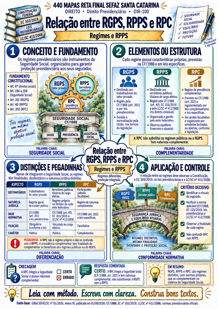 Mapa de Direito sobre RGPS, RPPS e RPC