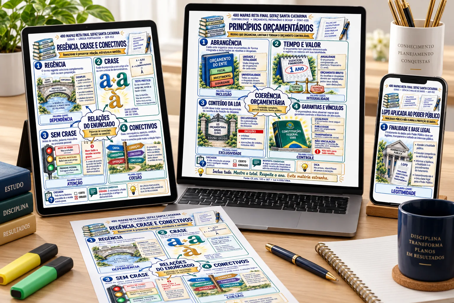 Mapas da SEFAZ no notebook, tablet, celular e impresso